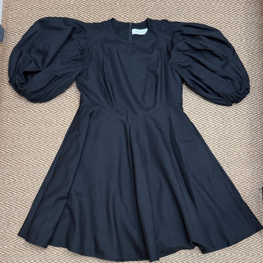 Zimmermann Black Puff Sleeve Dress
